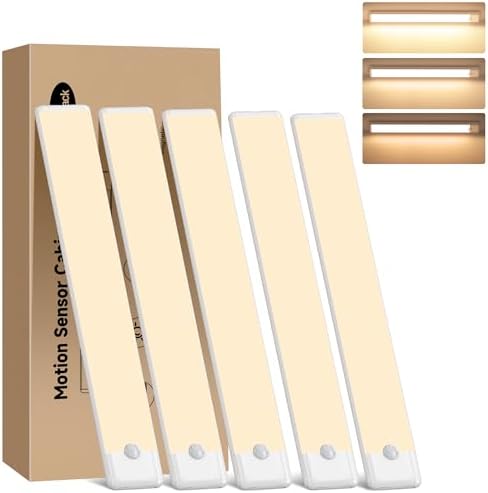11.8 inch Motion Sensor Under Cabinet Light, 5-Pack, Warm White