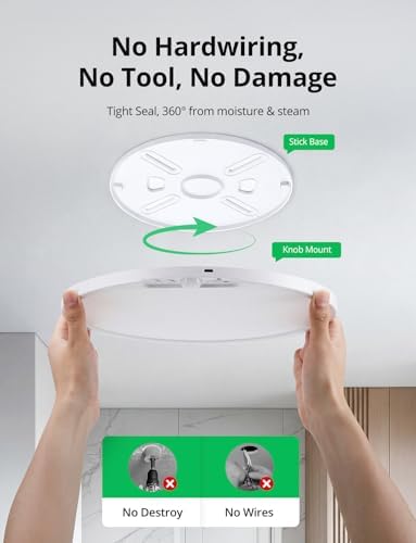 Bojim 10000mAh Battery Operated Ceiling Light with Remote RGB Backlight