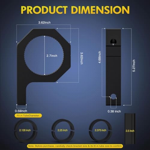 Nilight 2 Pack Roll Bar Clamps Brackets for LED Light Mount, Large Size