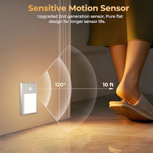 VST 3 Pack Rechargeable Stair Lights Motion Sensor 1800mAh Battery Powered