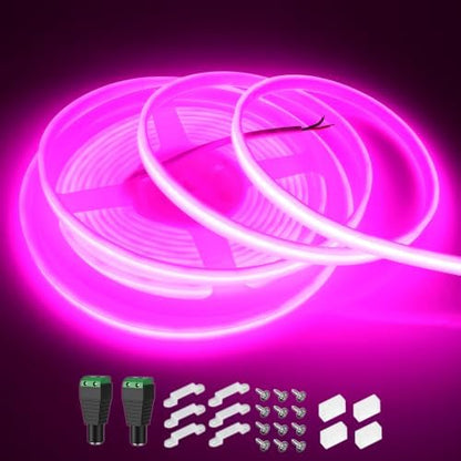 LEDENET COB LED Strip Lights Waterproof IP67 DC12V 16.4ft/5m 480LEDs/m Pink