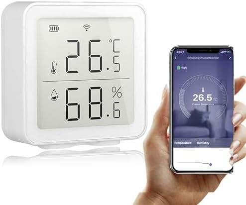Tuya Wireless Temperature Sensor for Home Automation and Smart Scenes, Compatible with Alexa