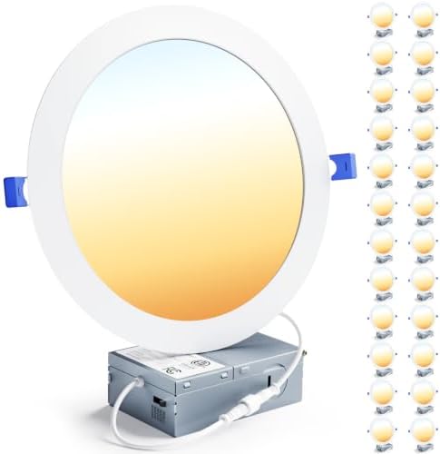 Ensenior 24 Pack 7 Inch LED Recessed Ceiling Light, 5CCT, 1600LM 15W 120V