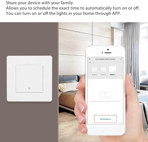 1 Way Smart Scene Switch Timing Controller Remote Control AC 100-240V for Light Curtain Grey Compatible with Smart Home Systems (White)