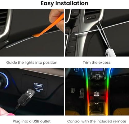 Feit Electric LED Light Strip Color Changing Strip Lights - Dimmable RGB USB with Remote - 5 ft