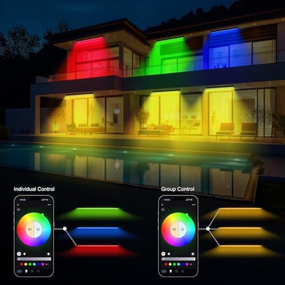 40-Inch Linkable LED Wall Washer Light Bar – Smart RGBCW Color Changing LED, Bluetooth & RF Remote Control, 2700K–6500K Tunable White, 16M Colors, 1–100% Dimmable, IP65 Waterproof