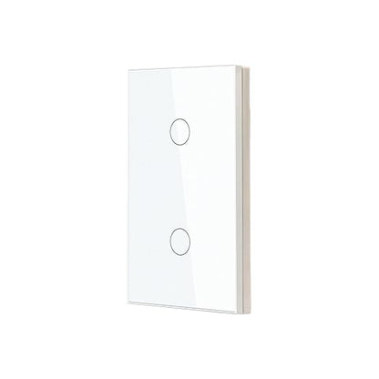 Smart Switch 118X72X34MM Neutral/No Neutral Wire Required, 2.4GHz Wi-Fi,Compatible with Alexa and Google Home 220V, White 2 Gang 1 Pack