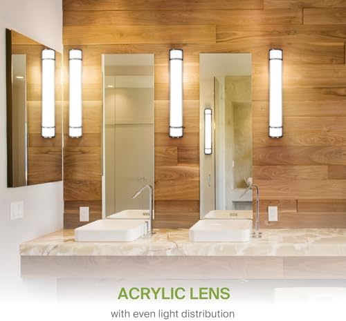 ASD LED 36" Vanity Flush Mount Light Fixture, Linear Bathroom Lighting Bar | 3CCT, Dimmable, Energy Star, ETL Listed | 30W 2650LM 3000-5000K 120V | Long Bath Wall Sconce Over Mirror | Black, 4 Pack