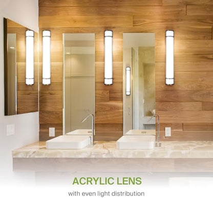 ASD LED 36" Vanity Flush Mount Light Fixture, Linear Bathroom Lighting Bar | 3CCT, Dimmable, Energy Star, ETL Listed | 30W 2650LM 3000-5000K 120V | Long Bath Wall Sconce Over Mirror | Black, 4 Pack