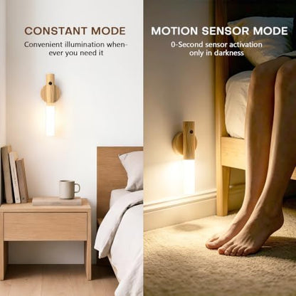 Motion Sensor Wall Lights, Rechargeable Battery Operated Wall Sconce, 2PC