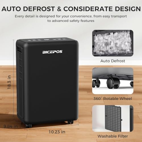 2000 Sq.Ft Dehumidifier Basement, 30 Pints, Heavy-Duty Compressor