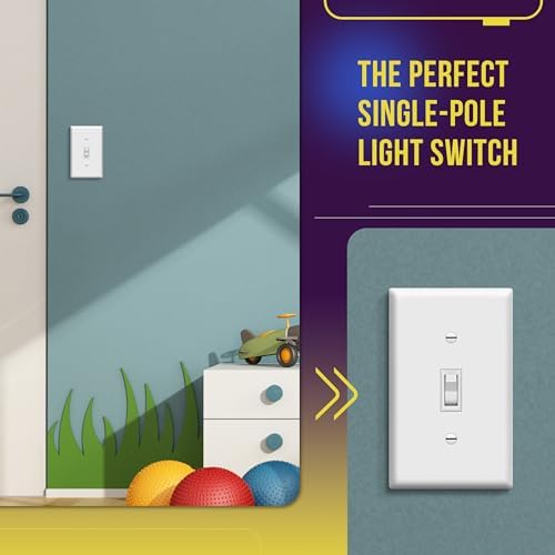 ENERLITES 10 Pack Toggle Light Switch, Single Pole Wall Switch, White