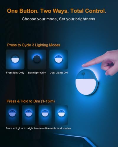 YUNLEX Toilet Night Light Motion Activated, Dim Light Battery Operated