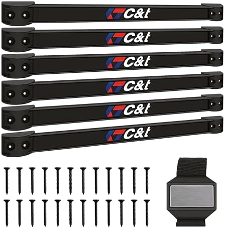 Magnetic Storage Organizer Tool Holder, Magnetic Tool Holder Strip, 6-Pack Magnetic Tool Bar,1-Pack Wrist Magnetic Holder for Garage,Shop and Kitchen | Garage Wall Mount Rack- Mounting Screws Included