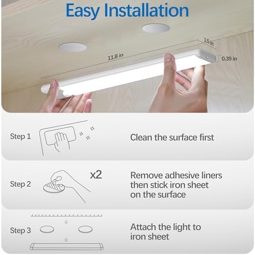 11.8 inch Motion Sensor Under Cabinet Light, 5-Pack, Cool White