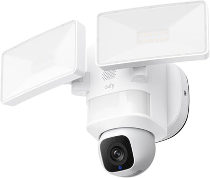 eufy Floodlight Camera E30, Security Camera Outdoor, 360° Pan and Tilt, AI Detection and Tracking, 2K Video, 2.4GHz Wi-Fi, 2,000 Lumens, Custom Voice and Light Alerts, No Monthly Fee (Renewed)