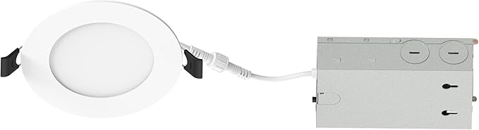 Elevate 4" Slim Canless LED Downlight, 9W — Ultra-Thin Recessed Fixture, 5CCT, IC Rated, Dimmable, Wet-Rated — Ideal for Kitchens & High Ceilings