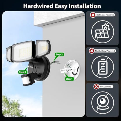 iMaihom 65W Outdoor Motion Sensor Light, Hardwired LED Security Flood Light