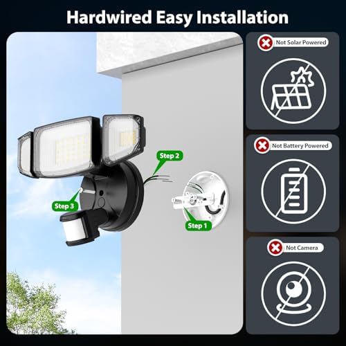 iMaihom 65W Outdoor Motion Sensor Light, Hardwired LED Security Flood Light