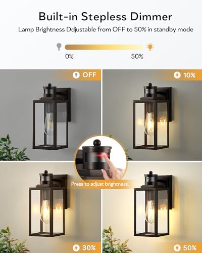VIANIS Bronze Motion Sensor Outdoor Garage Lighting Fixtures Wall Mount