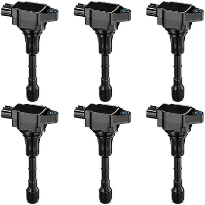 BDFHYK Ignition Coil Pack UF617 Set of 6 Compatible with Nissan 370Z,Compatible with INFINITI Q40 Q50 Q60 Q70 Q70L QX50 QX70 EX37 FX37 FX50 G37 M37 M56 3.7L 5.0L 5.6L V6 V8 Replacement for GN10430