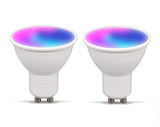 Tuya Bluetooth Smart LED Light Bulbs RGBCW, Music Sync Color Changing,with App Control for Living Room, Party,2PACK. (GU10)