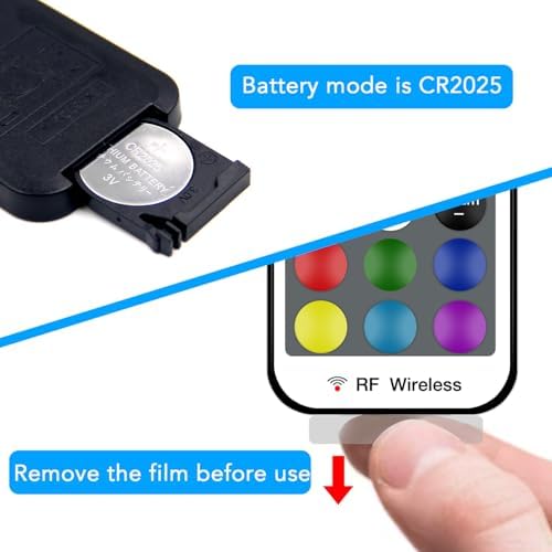 DAYBETTER RF Wireless Remote LED Controller, DC 5V to 24V for LED Strip Lights, 17 Keys Wireless Remote Control Dimmer Controller, Mini 4-Pin RF LED Controller