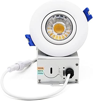 3 Inch Waterproof recessed Shower Lights, 9W COB 3 Colors Adjustable Gimbal Ceiling Recessed Lighting for Bathroom,Bedroom,Kitchen,Balcony