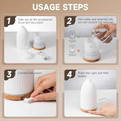 URPOWER 150mL Essential Oil Diffuser Small Scent Diffuser for Home
