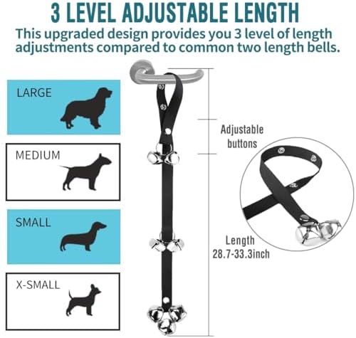 BLUETREE 2 Pack Dog Doorbells Premium Quality Training Potty Great Dog Bells Adjustable Door Bell Dog Bells for Potty Training Your Puppy The Easy Way - 7 Extra Large Loud 1.4 DoorBells