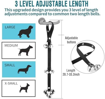 BLUETREE 2 Pack Dog Doorbells Premium Quality Training Potty Great Dog Bells Adjustable Door Bell Dog Bells for Potty Training Your Puppy The Easy Way - 7 Extra Large Loud 1.4 DoorBells