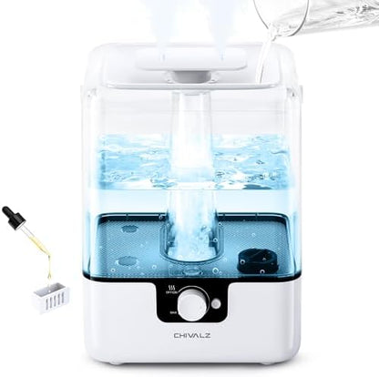 CHIVALZ 6L Humidifiers for Bedroom, Cool Mist, 26dB, 50H Runtime, White