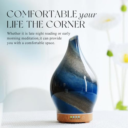Porseme Essential Oil Diffuser 150ml Handmade Glass Diffuser 6H Runtime