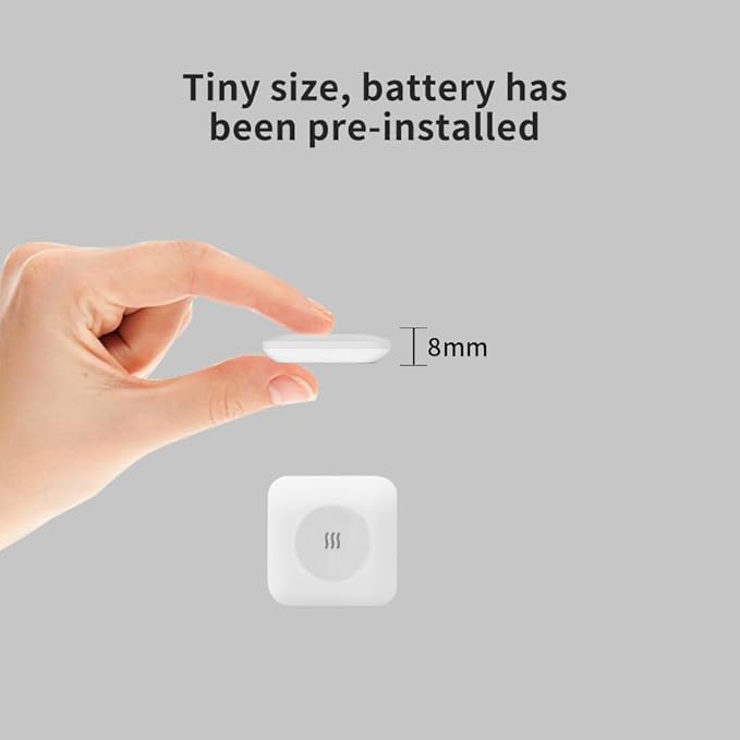 Tuya Zigbee Wireless Vibration Sensor: 120dB Alarm, Adjustable Sensitivity, Glass Breakage Detection. Suitable for Alarm Systems and Smart Home Automation, Supports Tuya App.