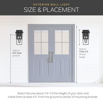 Kichler Beacon Square 17.5" 1 Light Outdoor Wall Light with Clear Hammered Glass in Olde Bronze®