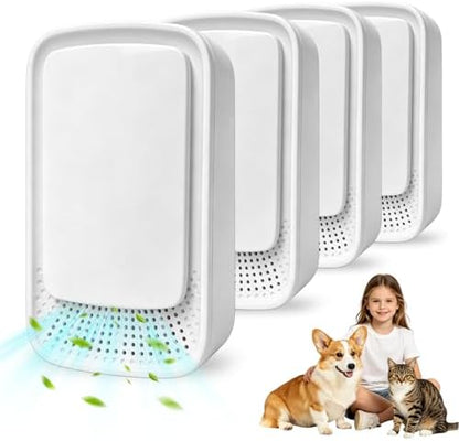 4PCS Air Ionizers for Home, Abnaok Negative Ion Filtration System, Quiet Air Freshener for Bedroom, Office, Kitchen, Portable Air Filter, Smoke Dust, Pets, Eliminator, Mini Air Cleaner
