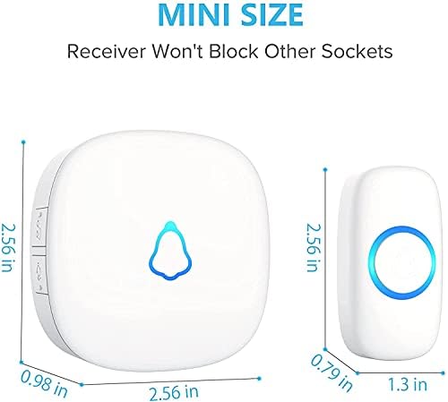 Wireless Doorbell, Remote Door Bell Ringer Wireless Long Range 1000FT, Matt Finish, SECRUI Wireless Doorbells for Home with 3 Plug-in Doorbell Chime and 2 Waterproof Ringer Button (White)