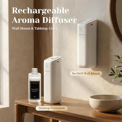 Waterless Essential Oil Diffuser, 4.06fl oz(120ml) Portable Battery Operated Cold Air Aroma Scent Machine, 4 Intensity Levels, Quiet Diffuser for Bdrm Office Bath Car (Retreat 1)