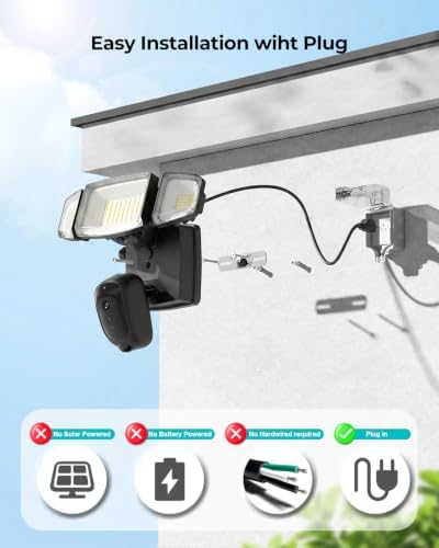 iMaihom LM Security Outdoor Cam with Motion-Activated, Color Night Vision, 2-Way Audio, Siren, 24/7 Recording, IP65, 5G/2.4G WiFi, Black