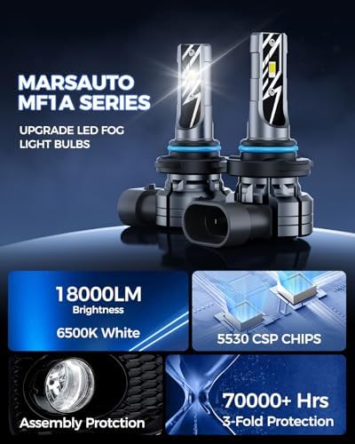 Marsauto 9006 LED Fog Light Bulbs, 18,000LM HB4 9006 LED Bulb