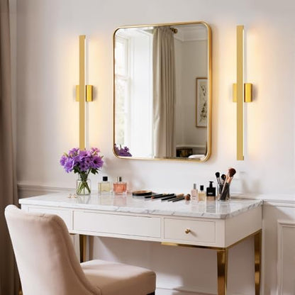 Modern Bathroom Vanity Light Gold Bathroom Light Fixture Over Mirror 32 Inch 26W Dimmable 5CCT LED Vanity Light Bar for Bathroom Mirror Cabinets Bedroom