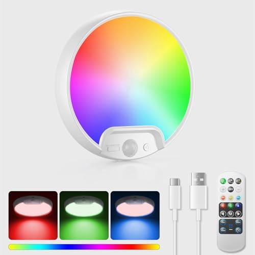 Homelist RGB Rechargeable Shower Motion Sensor Ceiling Light with Remote