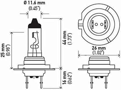 HELLA H7LL Long Life Bulb, 12V, 55W (Pack of 2)