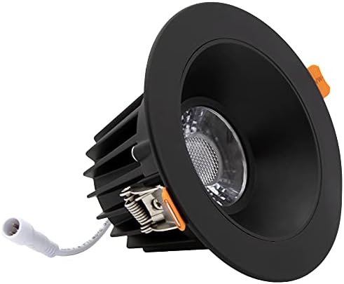 Maxxima 4" Anti-Glare LED Downlight Canless, 1050 Lumens, 5 CCT, Black