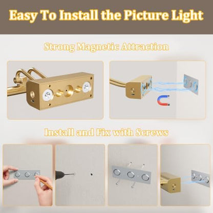 13.8'' Battery Operated Picture Light for Wall, RF Remote Control