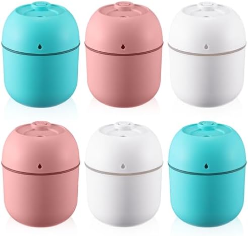Hortsun 6 Pcs Mini Humidifiers, 220ml Humidifier for Plant,White,Pink,Green