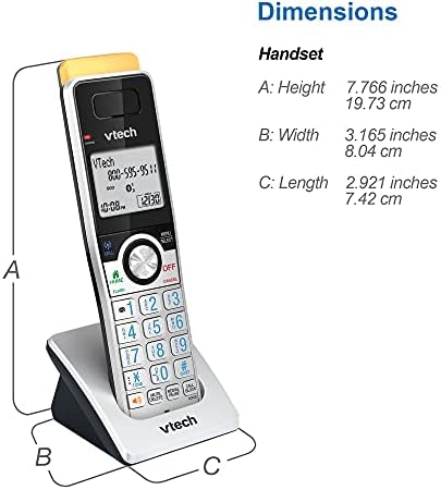 VTech IS8102 Additional Handset for IS8121 Series - Add Up to 5 Handsets, Super Long Range 2300 Ft, DECT 6.0, Bluetooth Connect to Cell, Call Blocking & Intercom