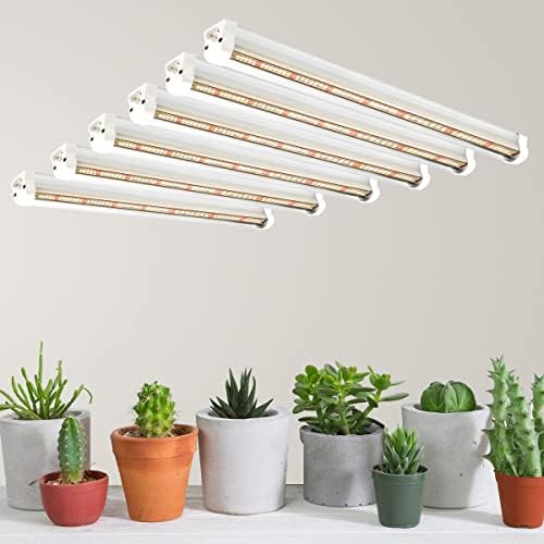 GYTF T5 LED Grow Lights, 306-Bulbs 5000K White Full Spectrum Plant Growing Lamp Bars for Indoor Plants Seedling Hydroponics, Daisy-Chain Design (6 x 10W, 300W Equivalent)