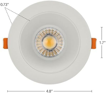 Maxxima 4" Anti-Glare LED Downlight Canless, 1200 Lumens, 5CCT, Stone Gray