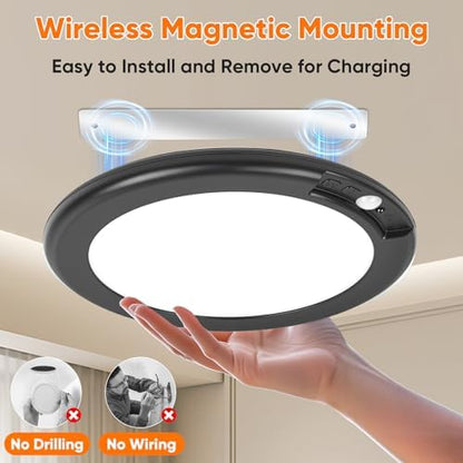 Rechargeable Motion Sensor Ceiling Light, Battery Operated Closet Light